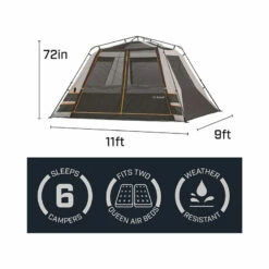 Bushnell 6 Person Outdoorsman Instant Cabin Tent -Campingworld Shop 126044 7