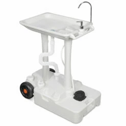 Outdoor 7.9 Gallon Portable Sink With Foot Pump And Soap Dispenser