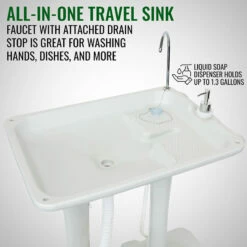 Outdoor 7.9 Gallon Portable Sink With Foot Pump And Soap Dispenser 13 Outdoor 7.9 Gallon Portable Sink With Foot Pump And Soap Dispenser -Campingworld Shop 131069 5