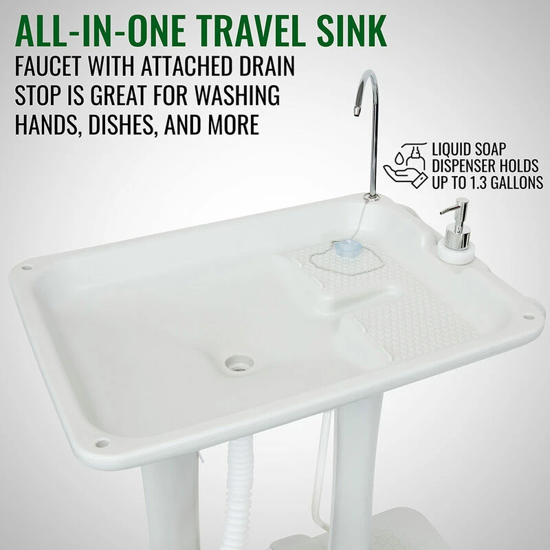 Outdoor 7.9 Gallon Portable Sink With Foot Pump And Soap Dispenser 7 Outdoor 7.9 Gallon Portable Sink With Foot Pump And Soap Dispenser - Image 5