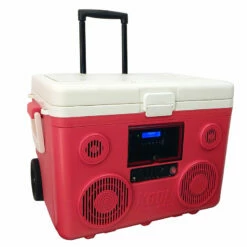 40-Quart Wheeled Cooler, Bluetooth PA System And Power Station - Red