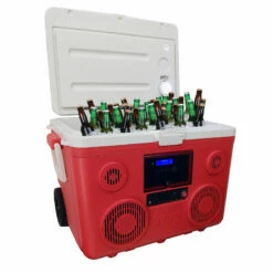 40-Quart Wheeled Cooler, Bluetooth PA System And Power Station - Red -Campingworld Shop 131407 3