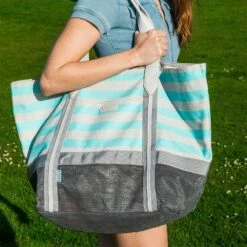CGEAR Sand-Free Tote IV, Grey Stripe 9 CGEAR Sand-Free Tote IV, Grey Stripe -Campingworld Shop 131799 3