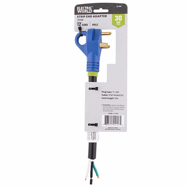 Electric World 30 Amp Male Strip End Cord 7 Electric World 30 Amp Male Strip End Cord - Image 5