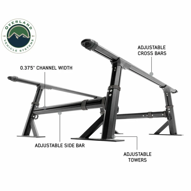 Overland Vehicle Systems Freedom Rack With Crossbars And 6.5' Side Support Bars 3 Overland Vehicle Systems Freedom Rack With Crossbars And 6.5' Side Support Bars