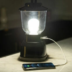 GE Enbrighten LED 6D USB-Charging Lantern, Black -Campingworld Shop 382305 5