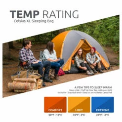 TETON Sports Celsius XL 20°F Sleeping Bag, Green/Tan, Right Zipper -Campingworld Shop 382870 3