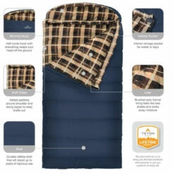 TETON Sports Celsius XL 20°F Sleeping Bag, Green/Tan, Left Zipper -Campingworld Shop 382871 3