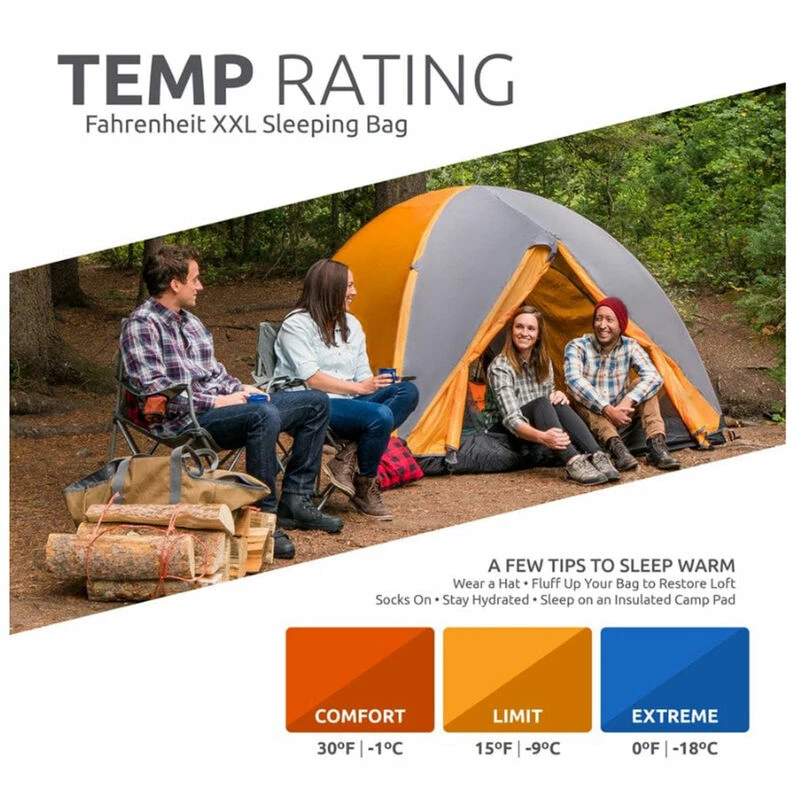 TETON Sports Fahrenheit XXL 0°F Sleeping Bag, Left Zipper 7 TETON Sports Fahrenheit XXL 0°F Sleeping Bag, Left Zipper - Image 5