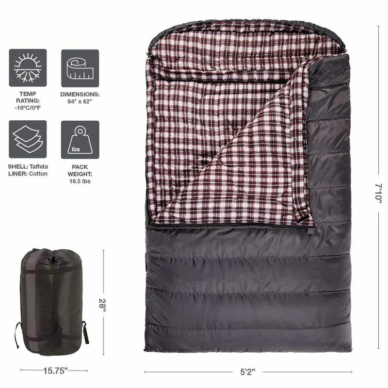 TETON Sports Fahrenheit 20°F Mammoth Double Sleeping Bag 6 TETON Sports Fahrenheit 20°F Mammoth Double Sleeping Bag - Image 4