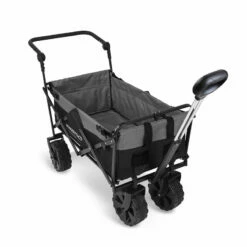 Wonderfold Outdoor S2 Push And Pull Utility Folding Wagon With Wide Beach Tires -Campingworld Shop 383623 BLCK 4