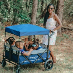 Wonderfold Outdoor X4 Push And Pull Stroller Wagon With Canopy -Campingworld Shop 383627 NAVY 11