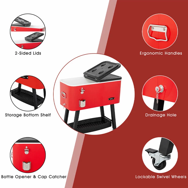 Creole Feast 80-Quart Premium Rolling Cooler 6 Creole Feast 80-Quart Premium Rolling Cooler - Image 4