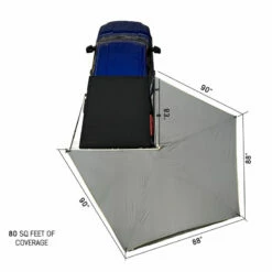 Overland Vehicle Systems Nomadic 270 LT Awning With Wall 1, 2, And Mounting Brackets, Passenger Side, Dark Gray -Campingworld Shop 755225 2