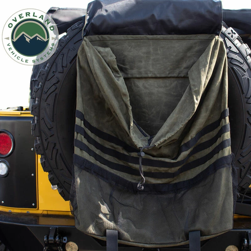 Overland Vehicle Systems Canyon Extra Large Trash Bag With Spare Tire Mount, #16 Waxed Canvas 10 Overland Vehicle Systems Canyon Extra Large Trash Bag With Spare Tire Mount, #16 Waxed Canvas - Image 8